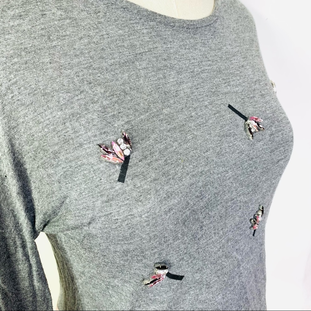 Zara Woman LS Blouse Rhinestone Embellished 2185 - Picture 6 of 7